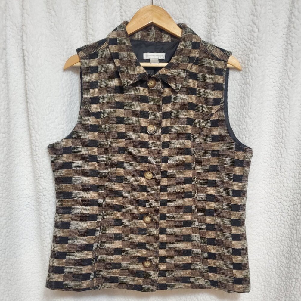 Christopher & Banks button up corduroy vest size L
